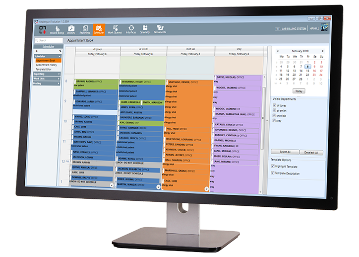 desktop displaying medical billing software